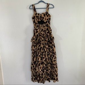 Animal Print Ruffled Maxi Dress